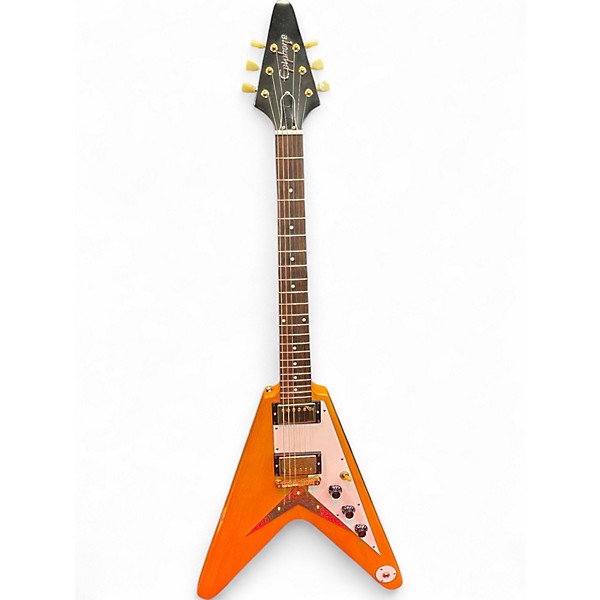 Used 2020s Epiphone Korina Flying V Korina Electric Bass Guitar