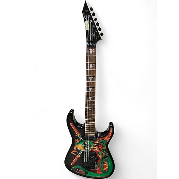 Used 2008 ESP CUSTOM SHOP Skulls & Snakes George Lynch Signature BLACK Solid Body Electric Guitar