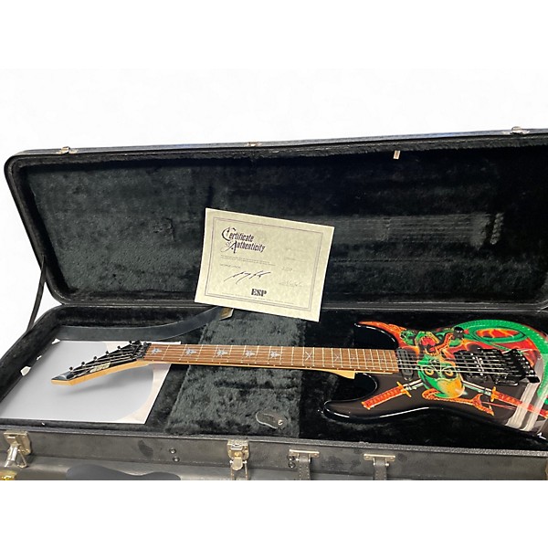 Used 2008 ESP CUSTOM SHOP Skulls & Snakes George Lynch Signature BLACK Solid Body Electric Guitar