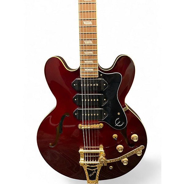 Used Epiphone Riviera P93 Wine Red Hollow Body Electric Guitar