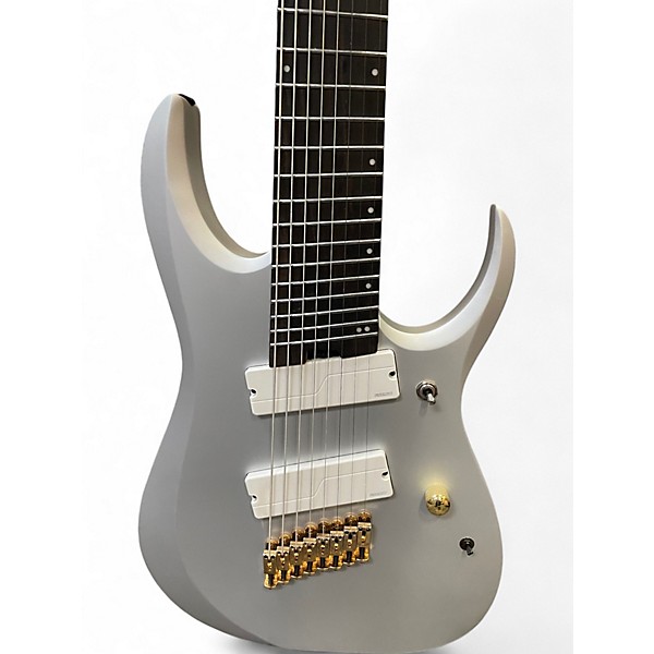 Used Ibanez RGDMS8 Metallic Silver Solid Body Electric Guitar