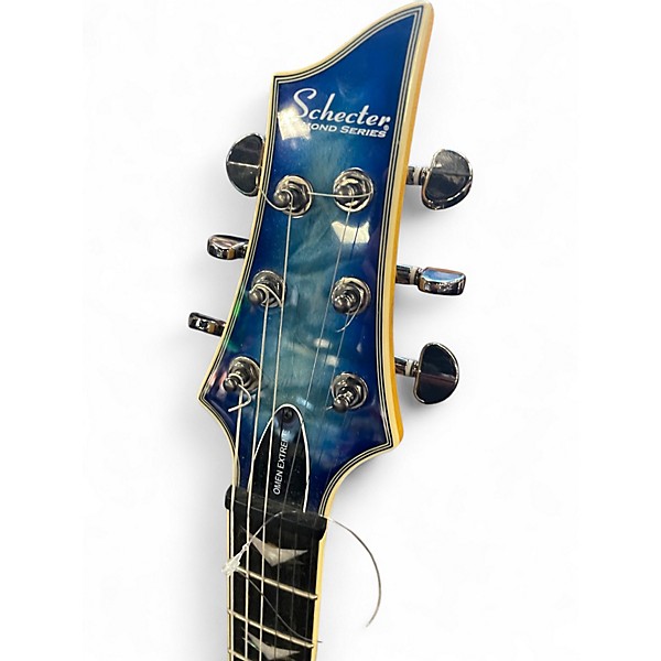 Used Schecter Guitar Research Omen Extreme 6 Ocean Blue Burst Solid Body Electric Guitar