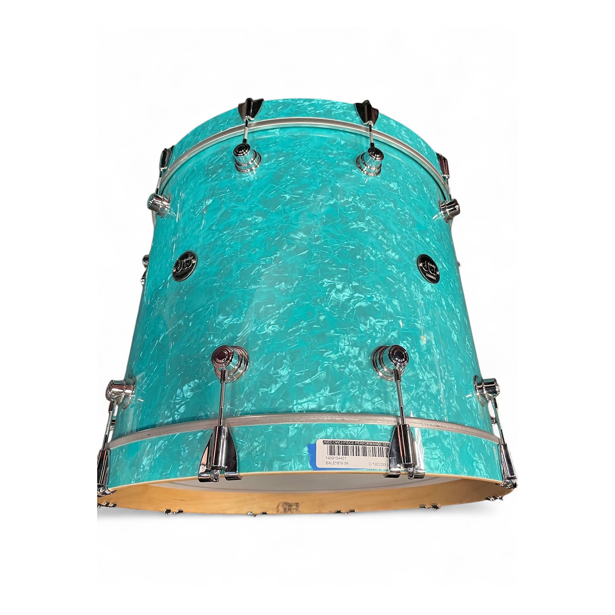 Used DW 3 Piece Performance Series Seafoam Green Drum Kit Seafoam