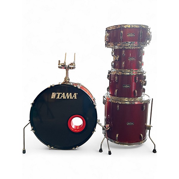 Used TAMA 5 Piece stagestar red sparkle Drum Kit