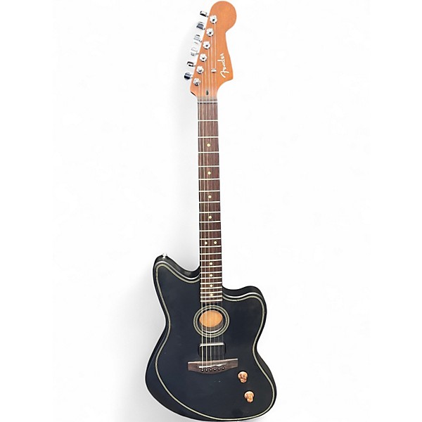 Used Fender Acoustasonic Standard Jazzmaster Black Acoustic Electric Guitar