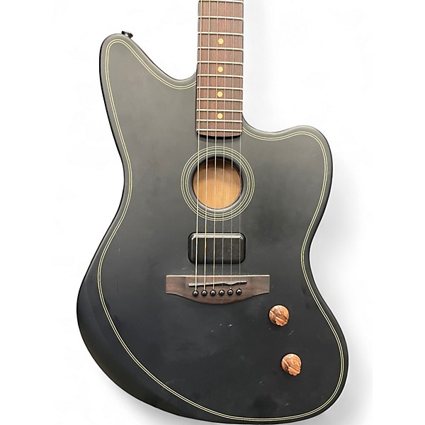 Used Fender Acoustasonic Standard Jazzmaster Black Acoustic Electric Guitar