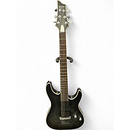 Used Schecter Guitar Research C1 Platinum Trans Black Solid Body Electric Guitar