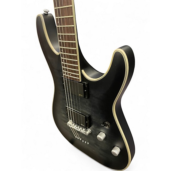 Used Schecter Guitar Research C1 Platinum Trans Black Solid Body Electric Guitar