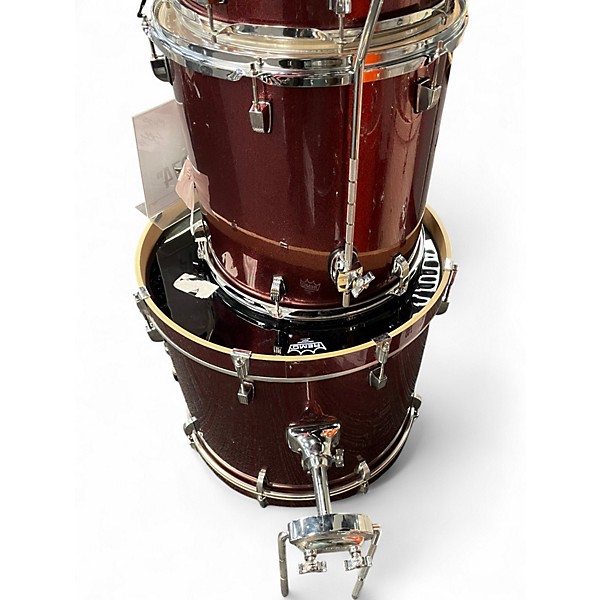 Used Ludwig 4 Piece element evolution Sparkle Red Drum Kit