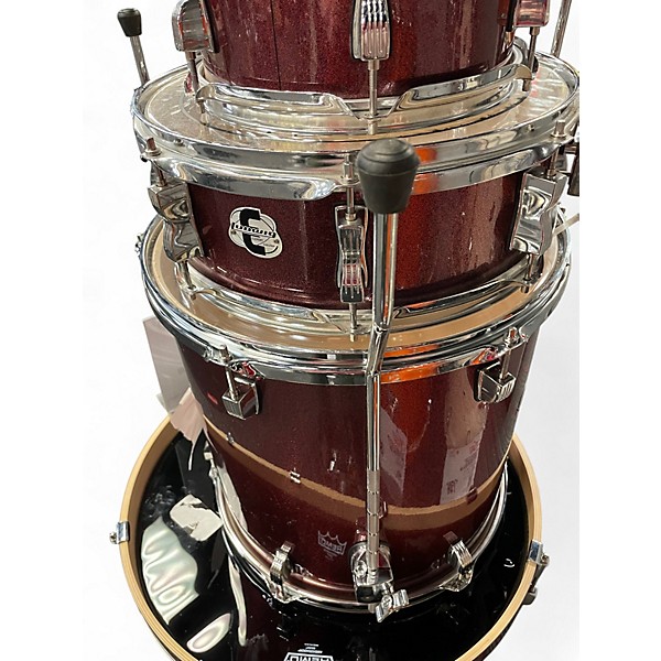Used Ludwig 4 Piece element evolution Sparkle Red Drum Kit