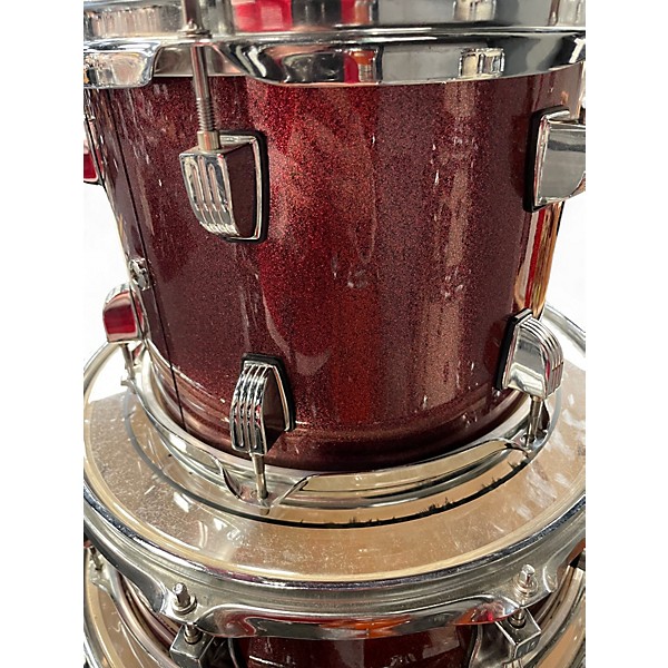 Used Ludwig 4 Piece element evolution Sparkle Red Drum Kit