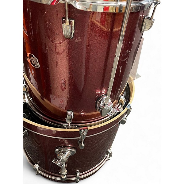 Used Ludwig 4 Piece element evolution Sparkle Red Drum Kit