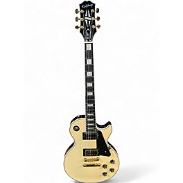 Used Epiphone Les Paul Custom Blackback Antique Ivory Solid Body Electric Guitar
