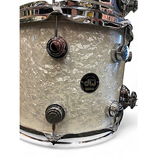 Used DW 7 Piece Collector's Series Ultra White Marine Pearl Drum Kit