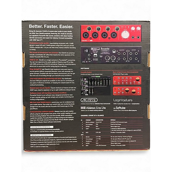 Used Focusrite Clarett 4Pre usb Audio Interface