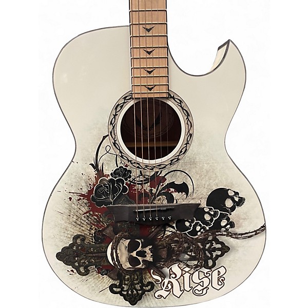 Used Dean Exhibition Vendetta Custom Resurrection Graphic Acoustic Electric Guitar