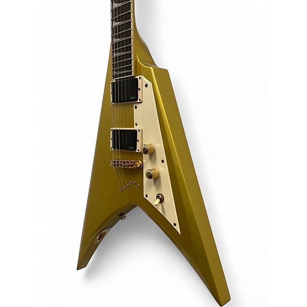 Used ESP LTD Kirk Hammett Signature KH-V METALLIC GOLD SPARKLE Solid Body Electric Guitar