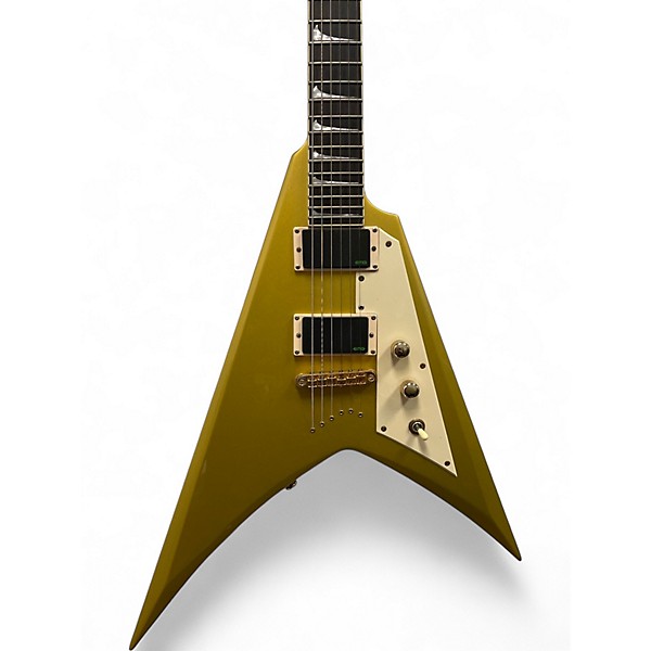 Used ESP LTD Kirk Hammett Signature KH-V METALLIC GOLD SPARKLE Solid Body Electric Guitar
