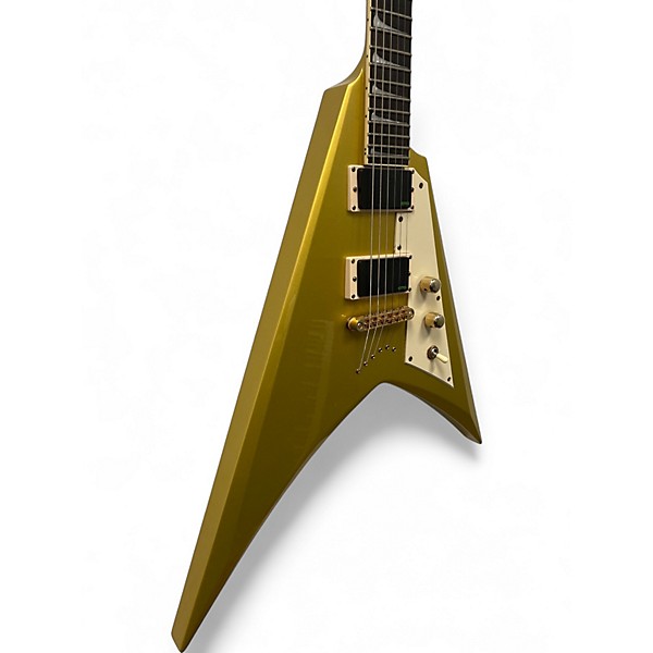 Used ESP LTD Kirk Hammett Signature KH-V METALLIC GOLD SPARKLE Solid Body Electric Guitar
