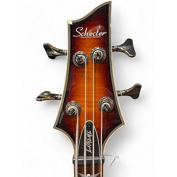 Used Schecter Guitar Research Omen Extreme 4 String BURST Electric Bass Guitar