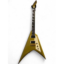 Used ESP ESP LTD Kirk Hammett Signature KH-V Electric Guitar Metallic Gold Solid Body Electric Guitar