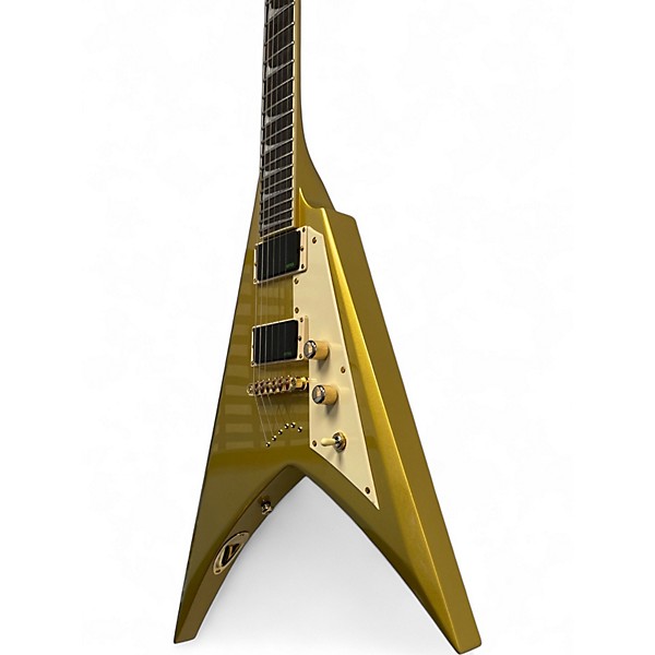 Used ESP ESP LTD Kirk Hammett Signature KH-V Electric Guitar Metallic Gold Solid Body Electric Guitar