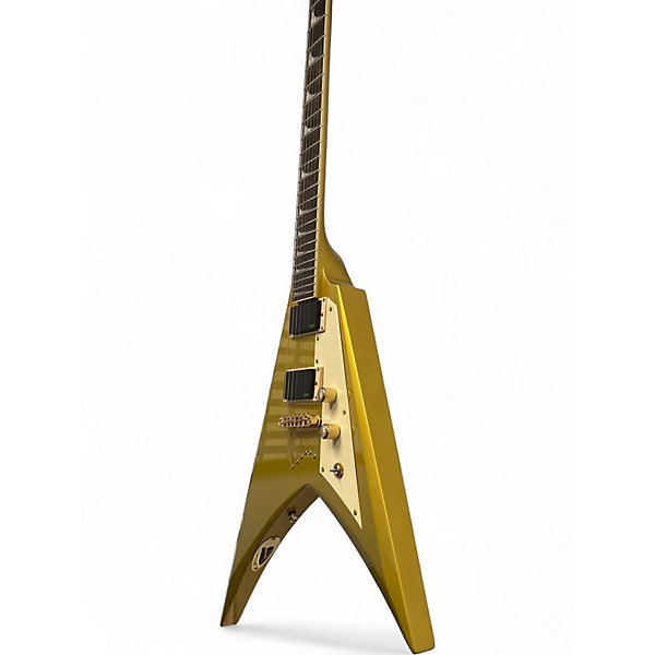 Used ESP LTD KHV Kirk Hammett Signature Metallic Gold Solid Body Electric Guitar