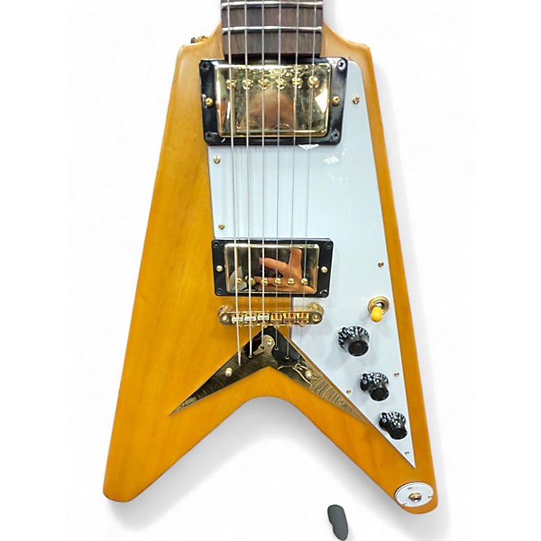 Used Epiphone 1958 Korina Flying V Natural Solid Body Electric Guitar