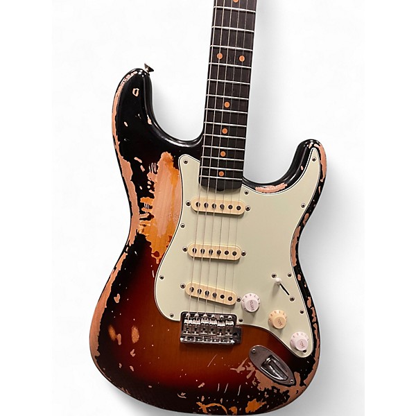 Used Fender MIKE MCREADY STRATOCASTER  3 Color Sunburst HEAVY RELIC Solid Body Electric Guitar