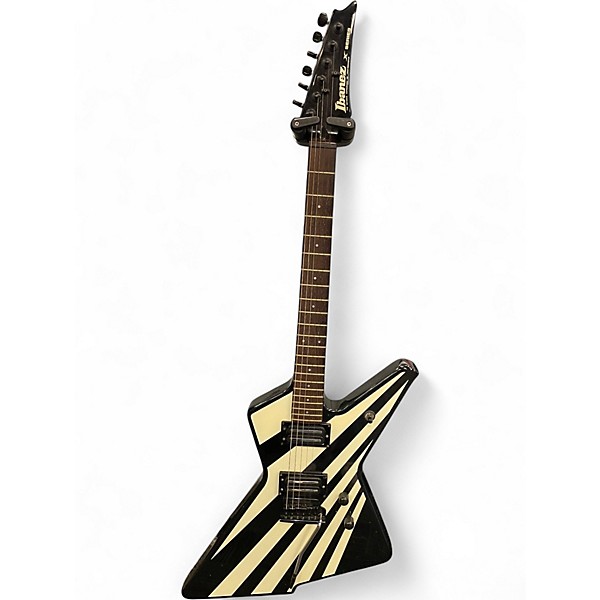 Vintage 1984 Ibanez DT280BW Black and White Solid Body Electric Guitar