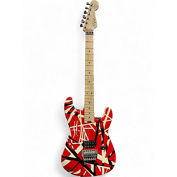 Used EVH Striped series red with black and white red Solid Body Electric Guitar