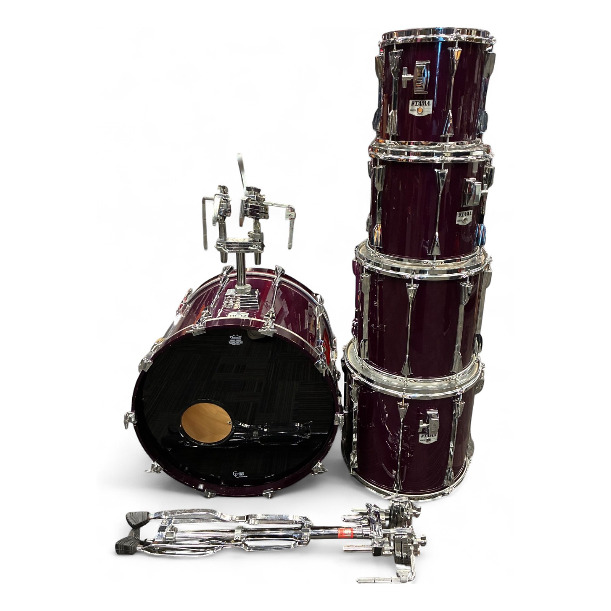 Used TAMA 5 Piece Granstar Birch Majestic Purple Drum Kit