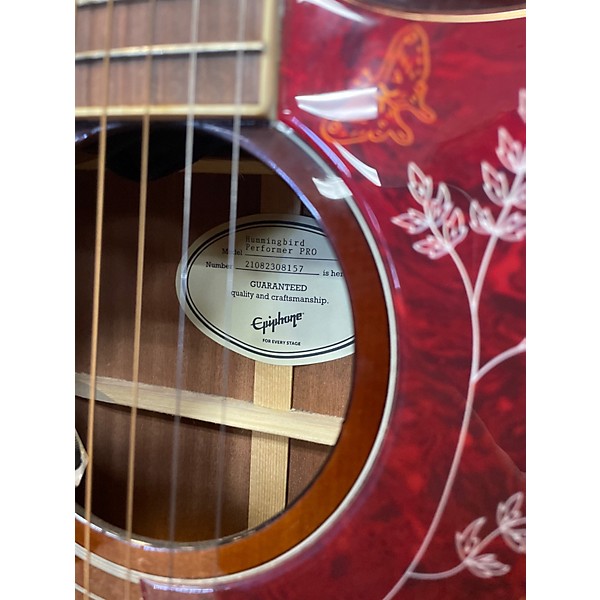 Used Epiphone Hummingbird Pro Black Acoustic Electric Guitar