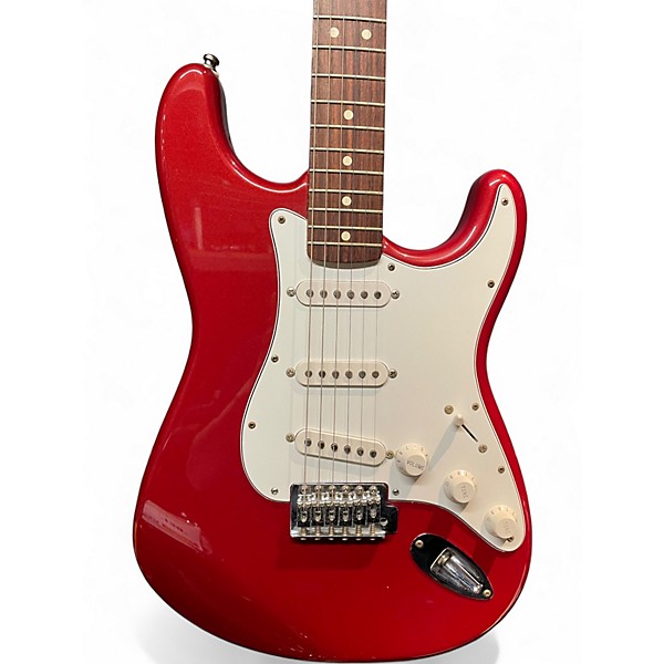 Vintage 1990s Squier Mexican Stratocaster Dakota Red Solid Body Electric Guitar