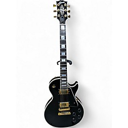 Used Gibson Les Paul Custom Black and Gold Solid Body Electric Guitar
