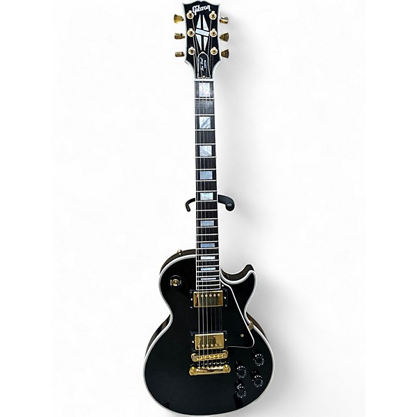 Used Gibson Les Paul Custom Black and Gold Solid Body Electric Guitar