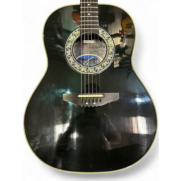 Used Ovation 1611 Balladeer Black Acoustic Electric Guitar