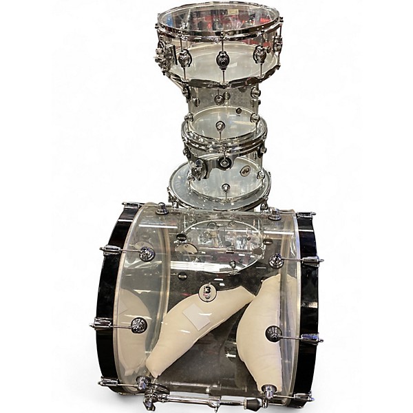 Used DW 5 Piece Design Series Acrylic Clear Drum Kit