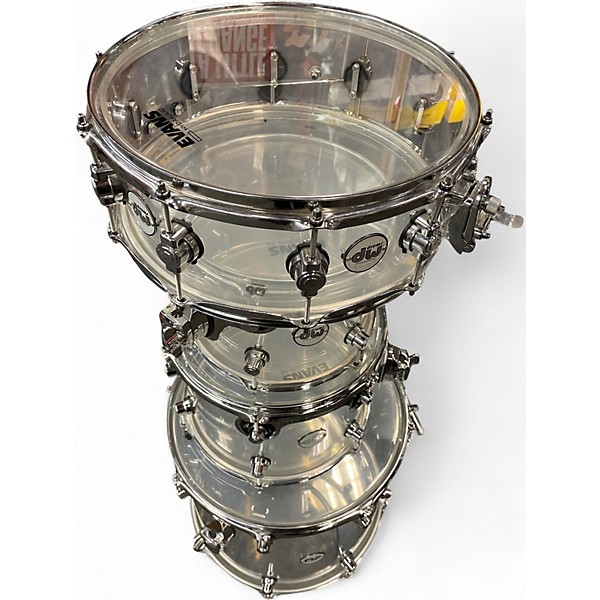 Used DW 5 Piece Design Series Acrylic Clear Drum Kit