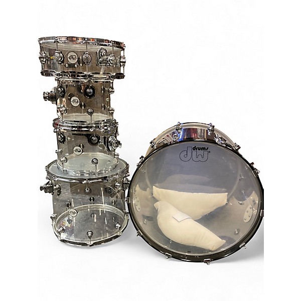 Used DW 5 Piece Design Series Acrylic Clear Drum Kit