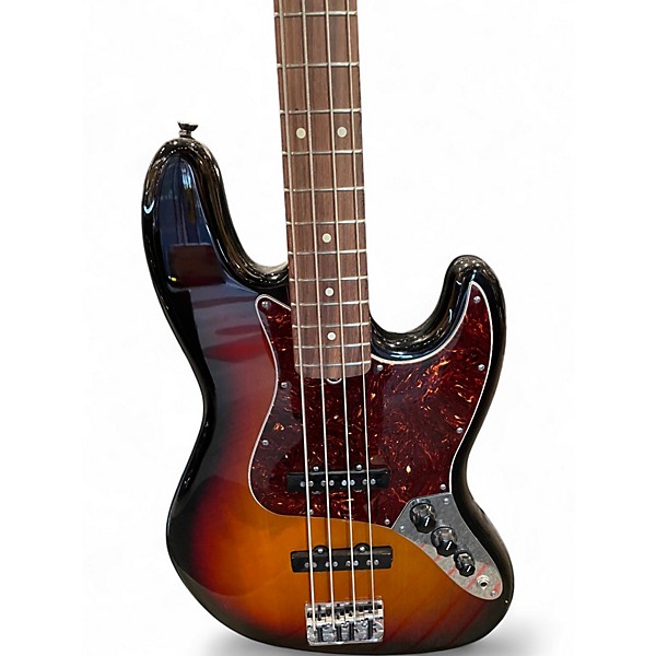 Used 2014 Fender American Standard Jazz Bass 2 Color Sunburst Electric Bass Guitar