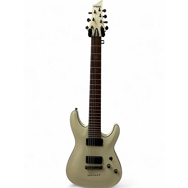 Used Schecter Guitar Research Demon 7 String WHITE Solid Body Electric Guitar