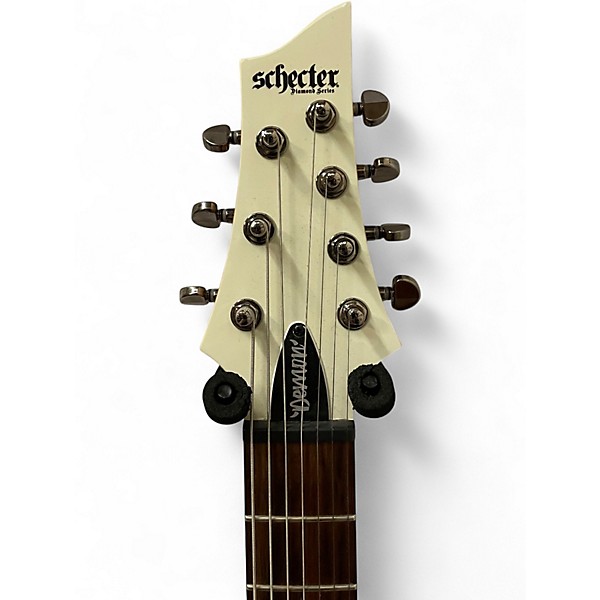 Used Schecter Guitar Research Demon 7 String WHITE Solid Body Electric Guitar