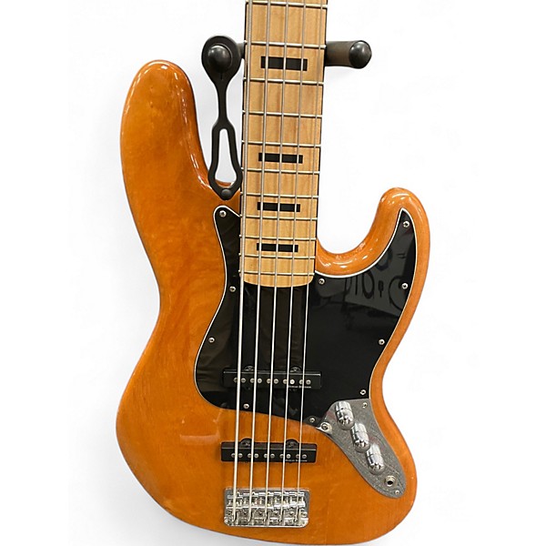 Used Squier 5 STRING JAZZ BASS  Natural Electric Bass Guitar