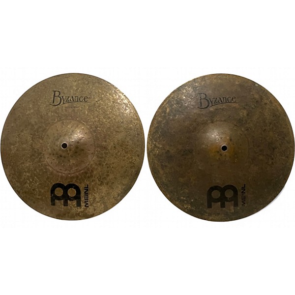 Used MEINL 15in Byzance Dark Hi Hat Pair Cymbal