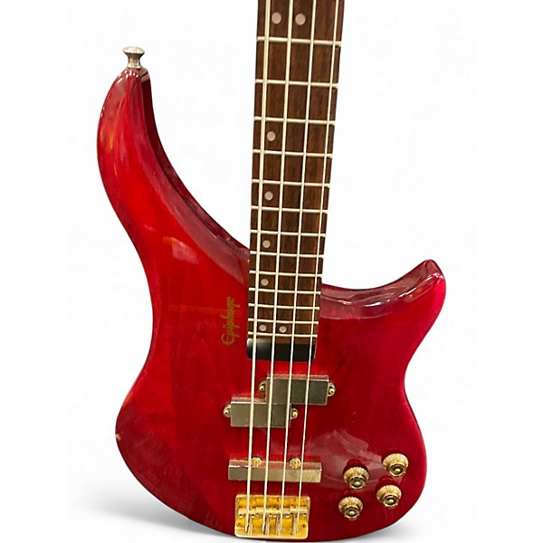 Used Epiphone ebm4 Cherry Electric Bass Guitar