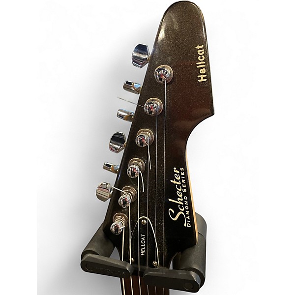 Used Schecter Guitar Research HELLCAT Black Solid Body Electric Guitar