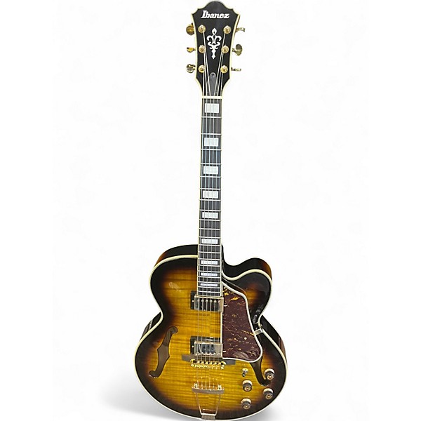 Used Ibanez AF95FM Antique Yellow Sunburst Hollow Body Electric Guitar