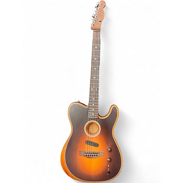 Used Fender Acoustisonic Telecaster sunburst Acoustic Electric Guitar