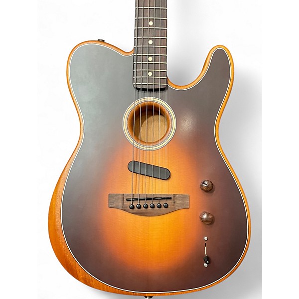 Used Fender Acoustisonic Telecaster sunburst Acoustic Electric Guitar